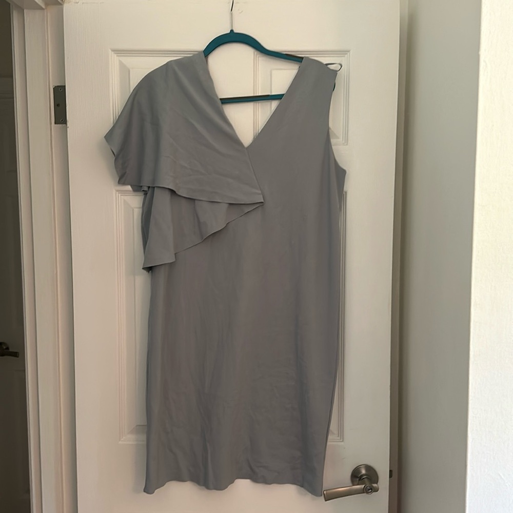 COS Sz M Baby Blue Asymmetrical Mini Dress
